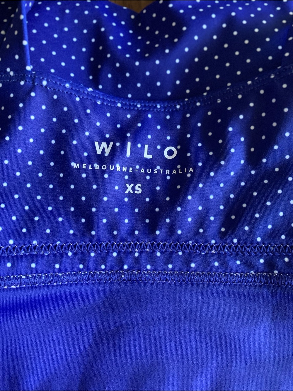 Willo Deep Blue Polka Dot Supportive Sports Bralette - Picture 2 of 8